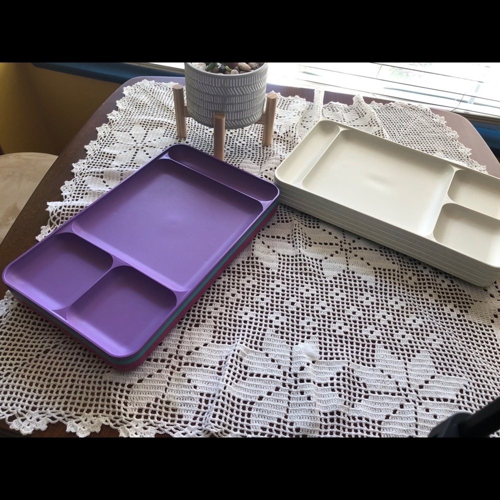 Vintage Tupperware stackable picnic trays